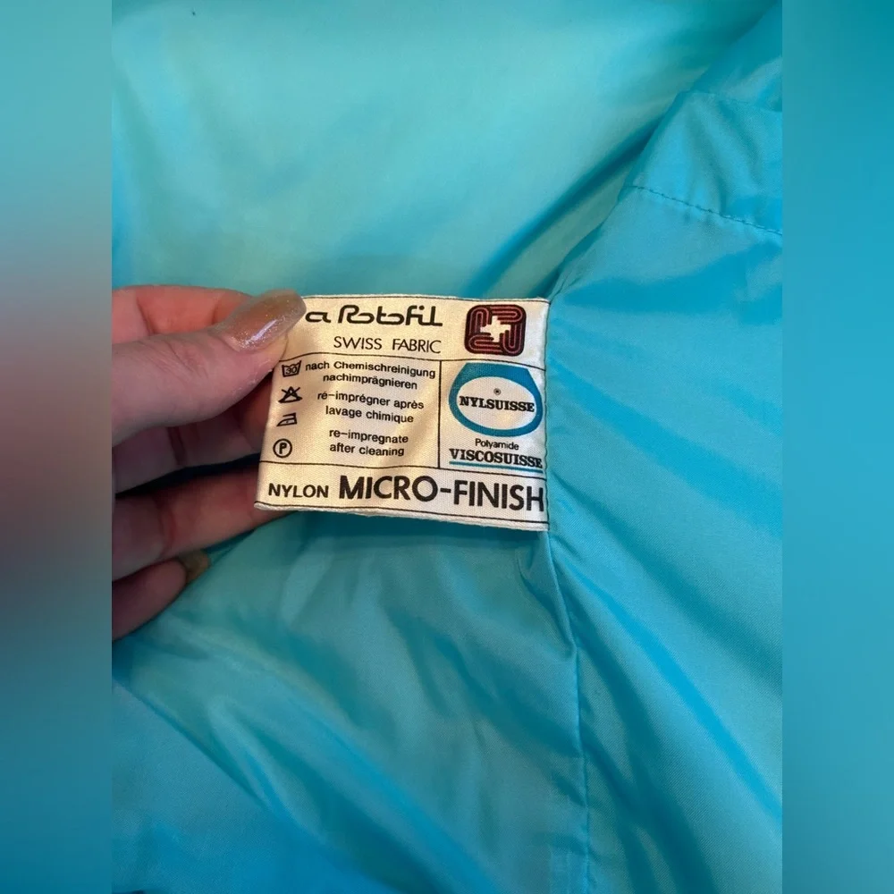 80s Vintage Turquoise Fera Ski Puffer Jacket Sz M - Picture 4 of 8